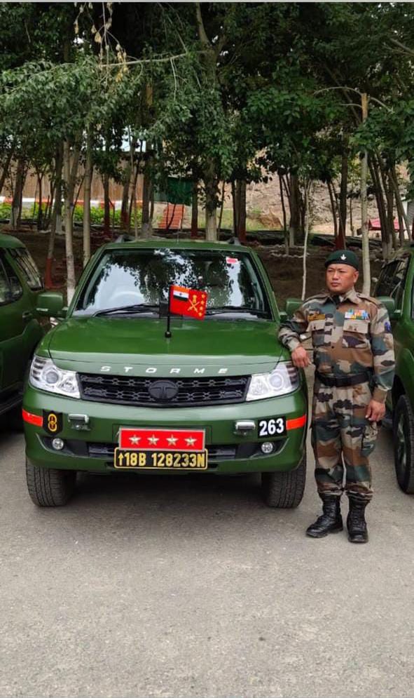 Host Sanjay Pradhan in Indian Army uniform at Chandrakala Homestay