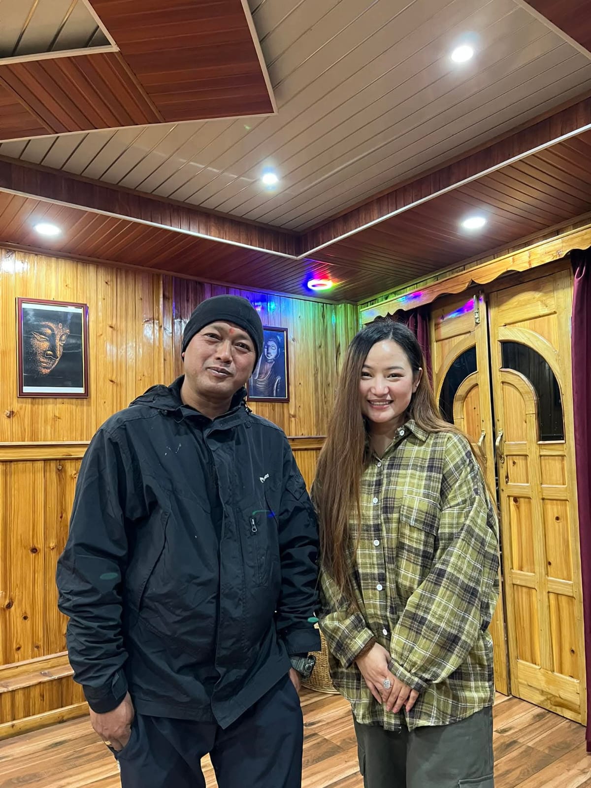 Nepali singer Melina Rai visiting Chandrakala Homestay in Soureni