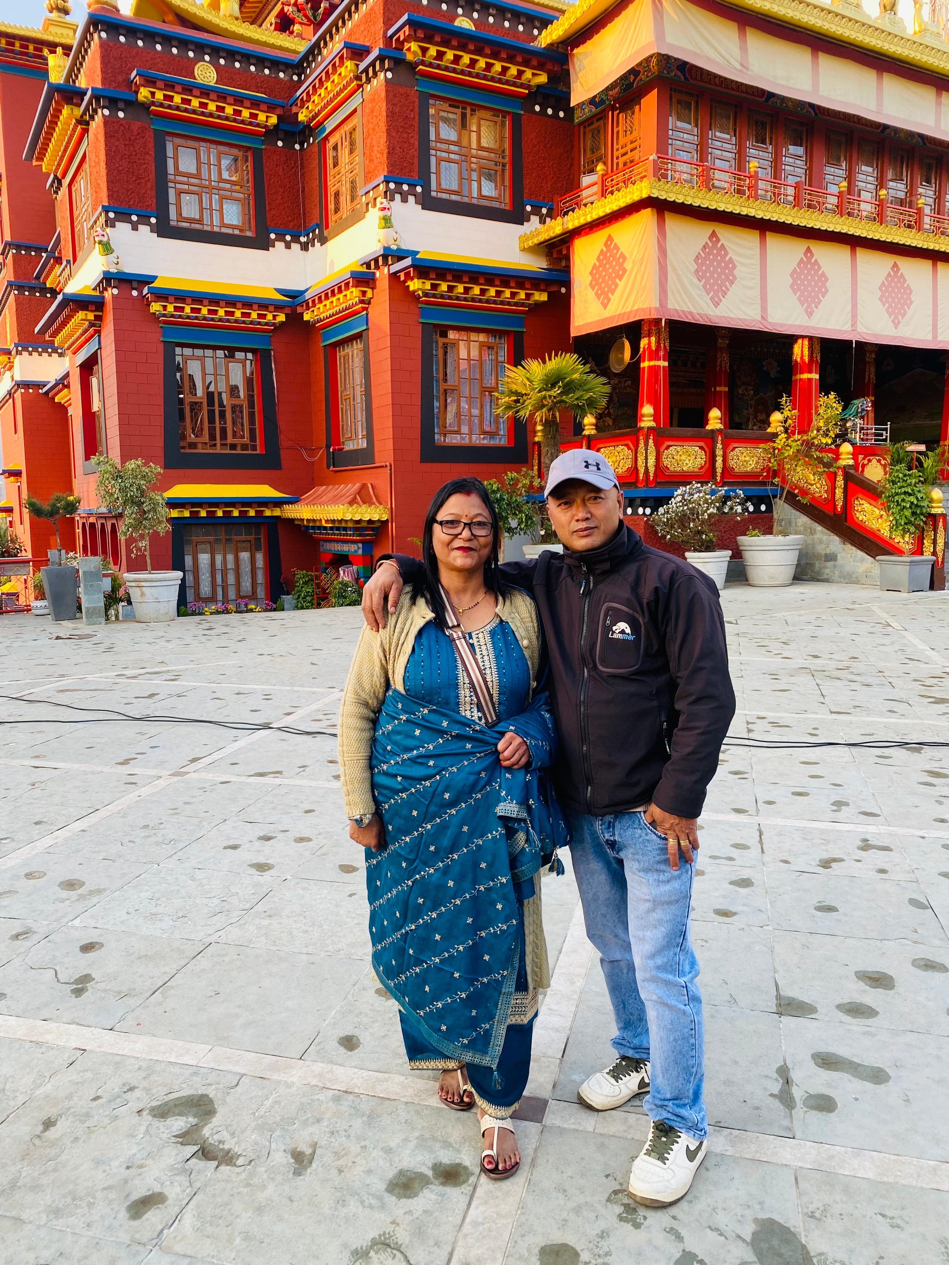 Sunrise over tea gardens near Soureni