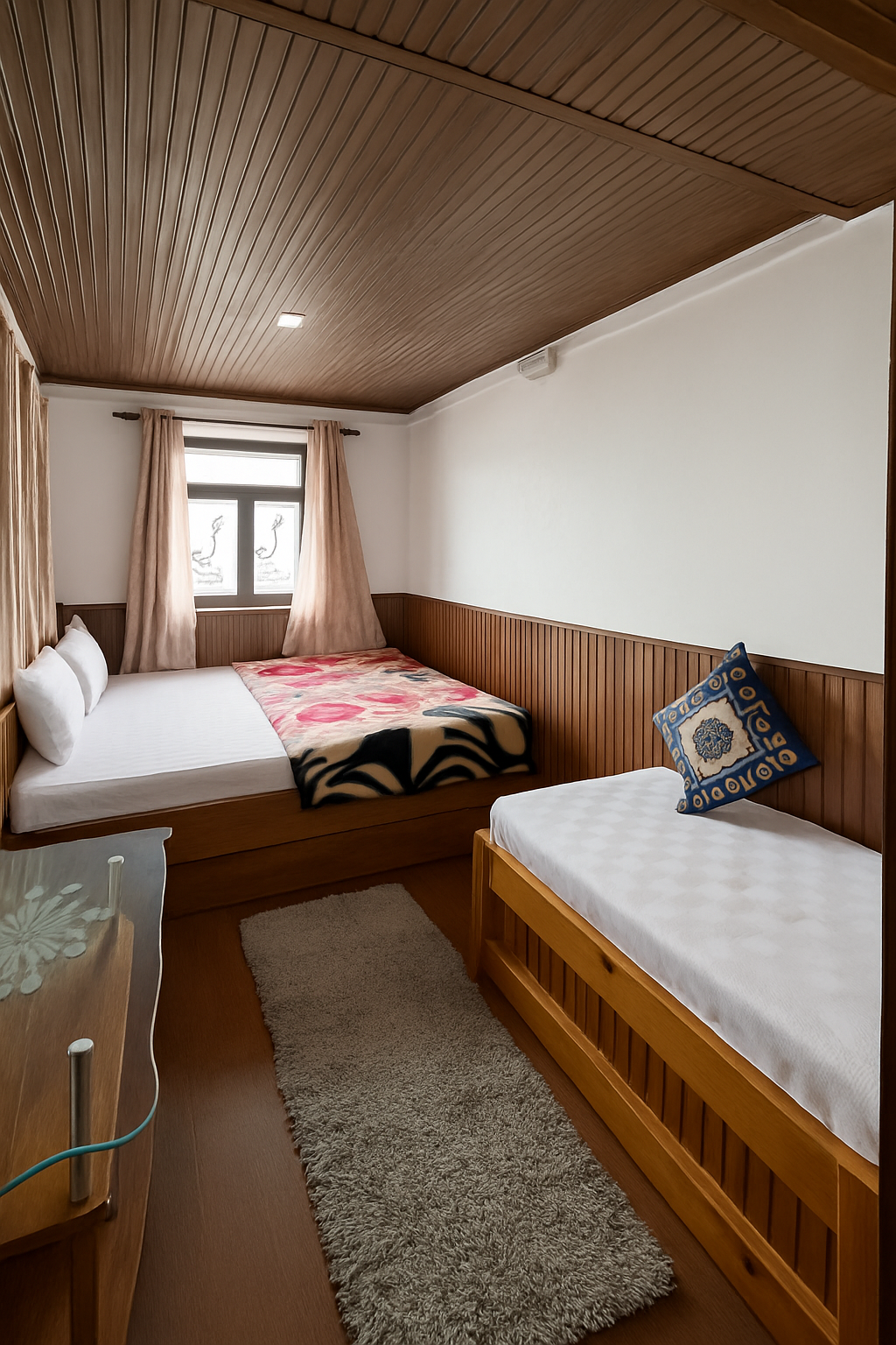 Triple-bedded wooden room at Chandrakala Homestay – view 3